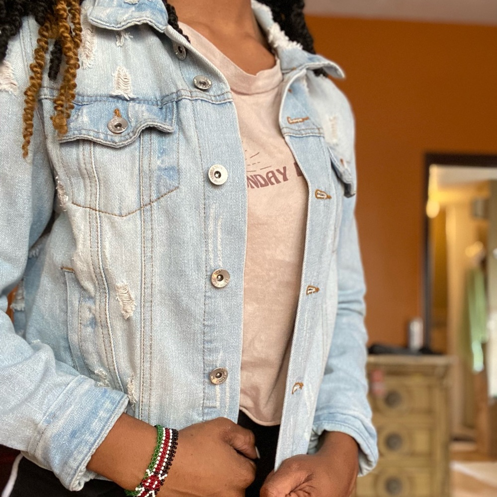 light blue-wash denim jacket
